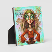 Quirky Hippie Chic Beautiful Tabletop Plaque Fotoplatte (Vorderseite)