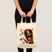 Quirky Hippie Lady Vibe Tote Bag Tragetasche (Vorderseite (Produkt))