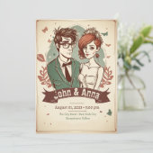 Quirky Hochzeit lädt zu Hochzeiten ein Einladung (Stehend Vorderseite)