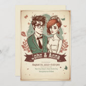 Quirky Hochzeit lädt zu Hochzeiten ein Einladung (Vorne/Hinten)