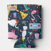 Quirky Holiday Animations and Icons Muster Dosenkühler (Rückseite)