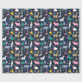 Quirky Holiday Animations and Icons Muster Geschenkpapier (Flach)