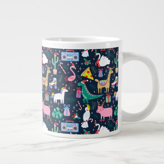 Quirky Holiday Animations and Icons Muster Jumbo-Tasse (Rechts)