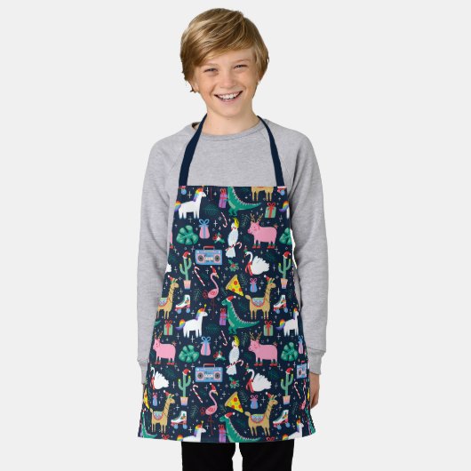 Quirky Holiday Animations and Icons Muster Schürze (Getragen)