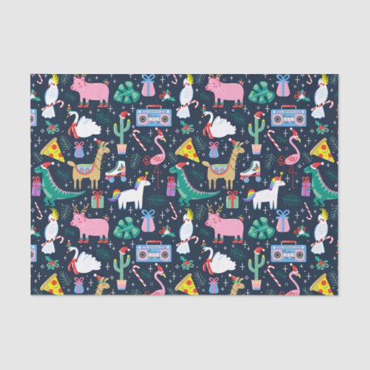 Quirky Holiday Animations and Icons Muster Seidenpapier (Vorderseite)