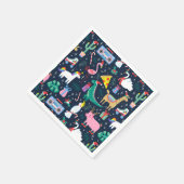 Quirky Holiday Animations and Icons Muster Serviette (Ecke)