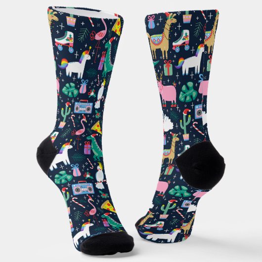 Quirky Holiday Animations and Icons Muster Socken (Gewinkelt)