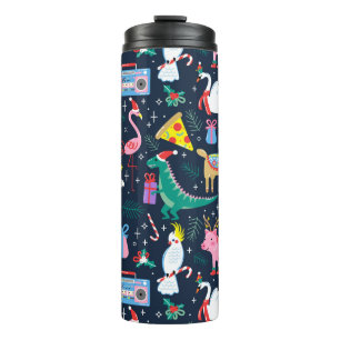 Quirky Holiday Animations and Icons Muster Thermosbecher