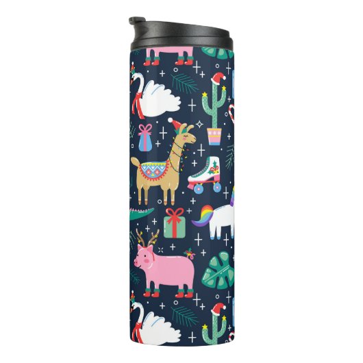 Quirky Holiday Animations and Icons Muster Thermosbecher (Nach rechts gedreht)