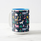 Quirky Holiday Animations and Icons Muster Zweifarbige Tasse (Vorderseite Links)
