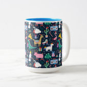 Quirky Holiday Animations and Icons Muster Zweifarbige Tasse (VorderseiteRechts)