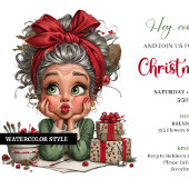Quirky Holiday Grandma Fun Christmas Party Invite Einladung