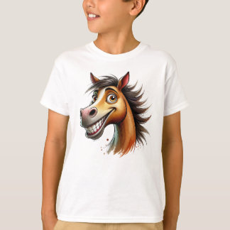 Quirky Horse Watercolor Tshirt Boys