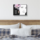 Quirky hübsch Girl Fashion Illustration Art Leinwanddruck (Insitu (Schlafzimmer))