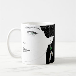 Quirky hübsch Girl Fashion Illustrator Trend Kaffeetasse