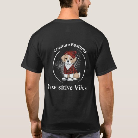 Quirky-Hund in Schottisch-Tartan | Funny Sarcasm T-Shirt (Rückseite)