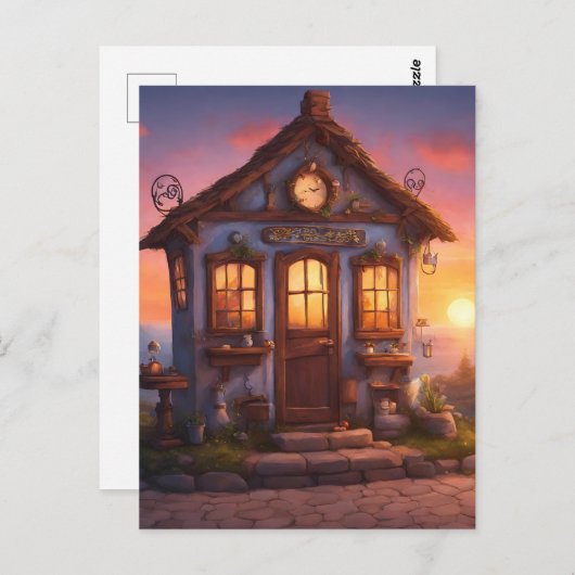 Quirky-Hütte Postkarte (Vorne/Hinten)