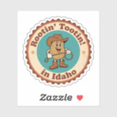 Quirky Idaho Abzeichen_ Cowboy Potato mit Lasso Aufkleber (Blatt)