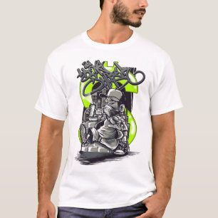 Quirky illustriert Graffiti-T - Shirt