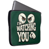 Quirky "I'M WATCHING YOU" Retro Eyes Laptop Sleeve (Vorne Rechts)