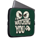Quirky "I'M WATCHING YOU" Retro Eyes Laptop Sleeve (Vorne Rechts)