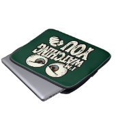 Quirky "I'M WATCHING YOU" Retro Eyes Laptop Sleeve (Vorne Knopf)