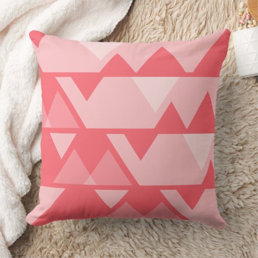 Quirky Jagged Pattern Pink Throw Kissen (Decke)