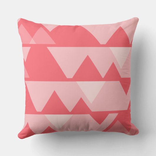 Quirky Jagged Pattern Pink Throw Kissen (Rückseite)