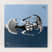 Quirky Jester Blue Jigsaw Puzzle (Horizontal)