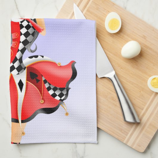 Quirky Jester & Puppet King Geschirrtuch (Viertel Falte)