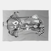 Quirky Jester & Puppet King Gray Handtuch (Horizontal)