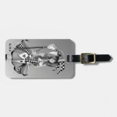 Quirky Jester & Puppet King Luggage Tag Gepäckanhänger (Vorderseite horizontal)