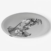 Quirky Jester & Puppet King Paper Plate Pappteller (Schrägansicht)