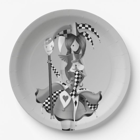Quirky Jester & Puppet King Paper Plate Pappteller (Vorderseite)