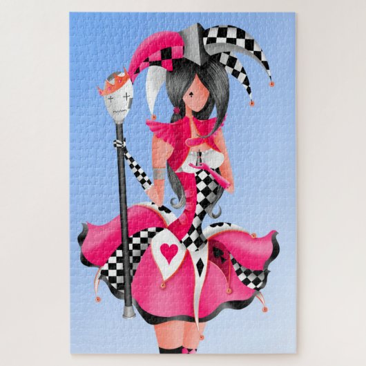Quirky Jester & Puppet King Pink Puzzle (Vertikal)