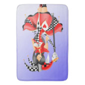 Quirky Jester & Puppet King Red Bath Mat Badematte (Vorderseite Vertikal)