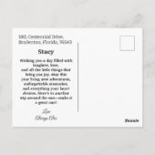 Quirky Jester & Puppet King Red Postcard Postkarte (Rückseite)