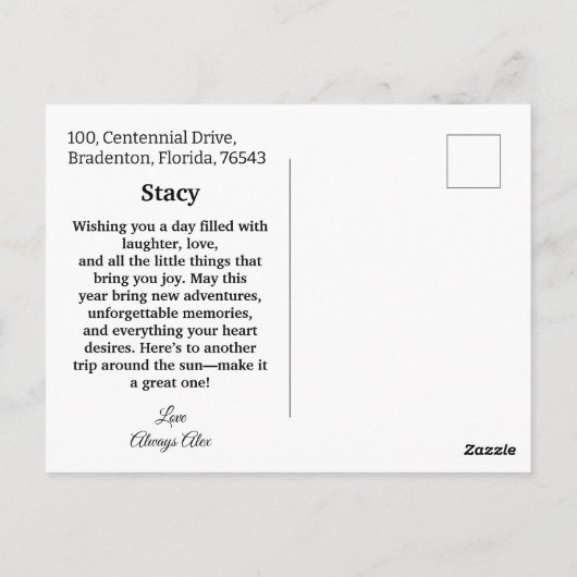 Quirky Jester & Puppet King Red Postcard Postkarte (Rückseite)