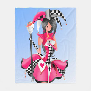 Quirky Jester und Puppet Fleecedecke