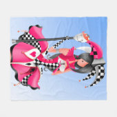 Quirky Jester und Puppet Fleecedecke (Vorderseite (Horizontal))