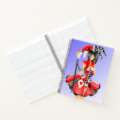Quirky Jester und Puppet King blau rot Notizblock (Innenseite)