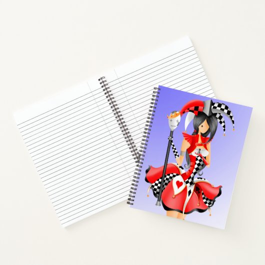 Quirky Jester und Puppet King blau rot Notizblock (Innenseite)