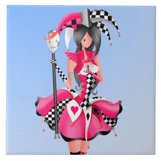 Quirky Jester und Puppet King Fliese (Vorderseite)
