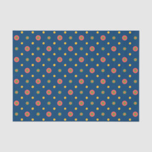 Quirky Jumbo Polka Dots auf blauem Tissue Seidenpapier