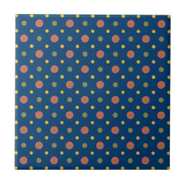 Quirky Jumbo Polka Dots auf Navy Blue Keramik Tile Fliese