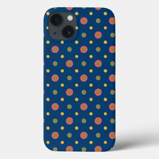 Quirky Jumbo Polka Dots on Navy Blue iPad Case (Rückseite)