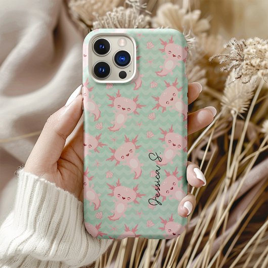 Quirky Kawaii Axolotl Pattern Case-Mate iPhone Hülle