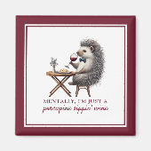 Quirky Kitchen Deco Funny Porcupine Wine Magnet (Vorne)