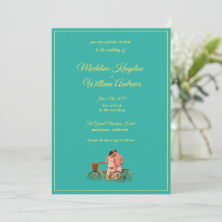 Quirky Kitschy Retro Photo Wedding Invitation Karte