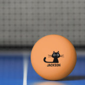 Quirky Kitty Personalisiert | Cool Black Cat Custo Tischtennisball (Netto)
